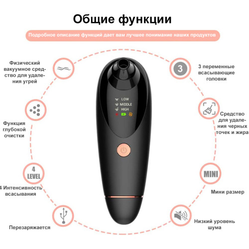 Вакуумний очищувач шкіри і пор MEDICA+ SKINCLEANER 9.0 BL (Японія)