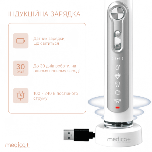  Набір: ультразвукова зубна щітка MEDICA + PROBRUSH 9.0 (ultrasonic-complete) white+fuchsia (Японія)