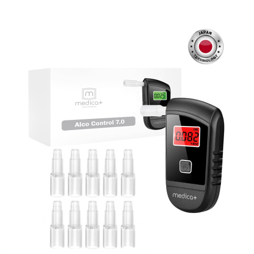 АЛКОТЕСТЕР – АЛКОМЕТР MEDICA+ ALCO CONTROL 7.0 (ЯПОНІЯ) + Комплект мундштуків для алкотестерів Medica+(40шт.)