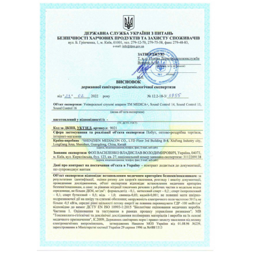 Універсальний слуховий апарат MEDICA+ SOUND CONTROL 15 (Японія)