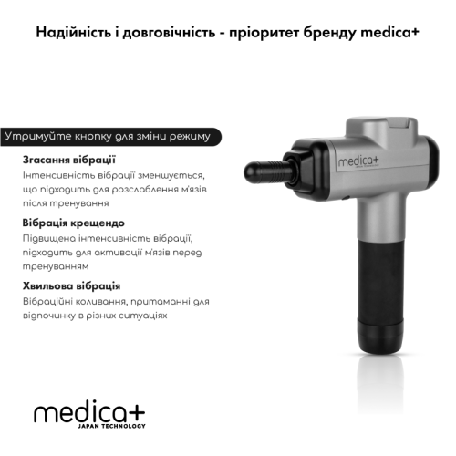 Перкусійний ручний масажер для тіла та м'язів Medica+ MassHand Pro 6.0 (Японія)