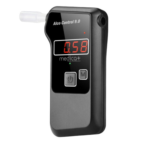 Алкотестер MEDICA+ Електрохімічний AlcoControl 9.0 PRO (Японія) Алкомат Професійний + Комплект мундштуків для алкотестерів Medica+(100шт.)