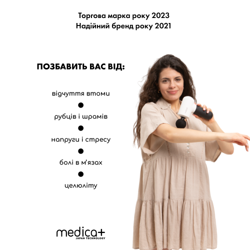 Перкусійний ручний масажер для тіла та м'язів Medica+ MassHand Pro 4.0 (Японія) White