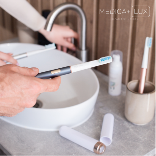 Відбілююча звукова зубна щітка MEDICA+ LUX 10Х Portable (Grey)(Japan)