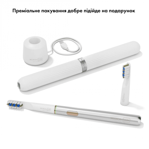 Відбілююча звукова зубна щітка MEDICA+ LUX 10Х Portable (Silver)(Japan)