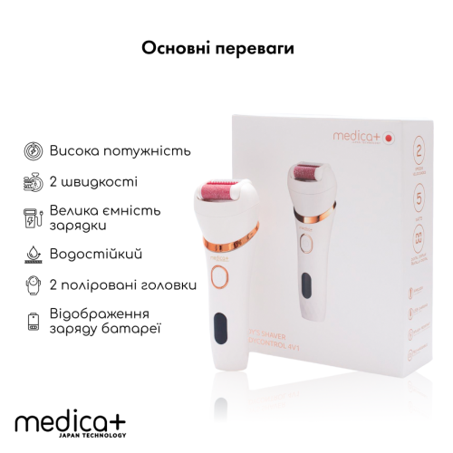 Електрична роликова пилка-пемза 4в1 MEDICA+ BodyControl 4v1 (Японія)