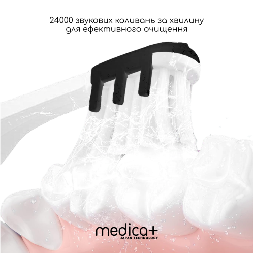 Звукова зубна щітка Medica+ ProBrush 7.0 Compact Black + Насадки (4 шт)