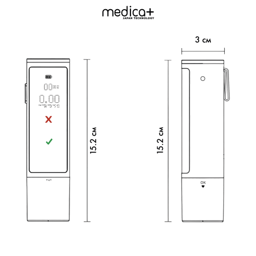 Алкотестер електрохімічний MEDICA+ AlcoControl 10.0 PRO