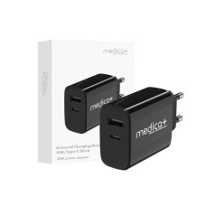 Блок універсальний підзарядний 2в1 MEDICA+ USB/Type-C (Black)