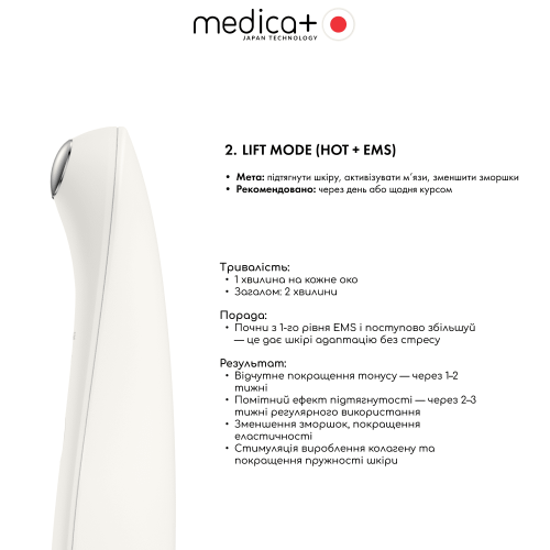 Мікрострумовий ліфтінг-масажер для очей MEDICA+ Eye Lifting 2.0