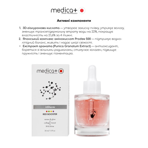Бустер MEDICA+  LEDerm Red Booster (30 мл)