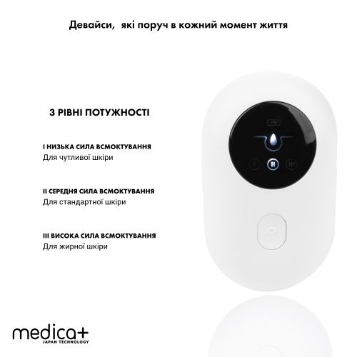 Вакуумний очищувач шкіри і пор MEDICA+ SKINCLEANER 7.0 (Японія)