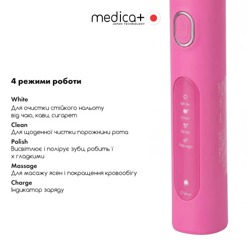 Електрична зубна щітка MEDICA+ ProBrush XO Soft Touch Fuchsia (Japan)