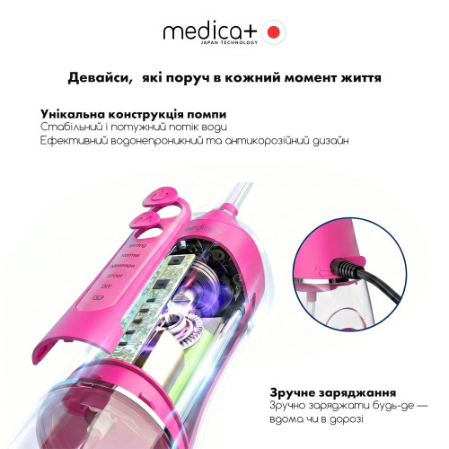 Портативний іригатор MEDICA+ WaterPuls 8.0 Fuchsia