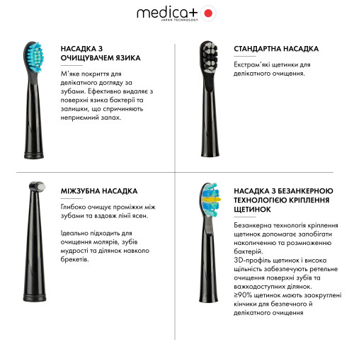 Ультразвукова зубна щітка MEDICA+ PROBRUSH 8.0 Black + Насадки + Відбілююча зубна паста MEDICA+ Sonic-Carbon Ультразвукова зубна щітка MEDICA+ PROBRUSH 8.0 Black + Насадки + Відбілююча зубна паста MEDICA+ Sonic-Carbon