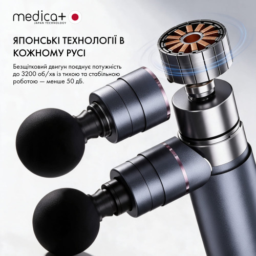 Перкусійний масажер MEDICA+ MassHand Pro 2Х + Насадка тепло/холод Перкусійний масажер MEDICA+ MassHand Pro 2Х + Насадка тепло/холод