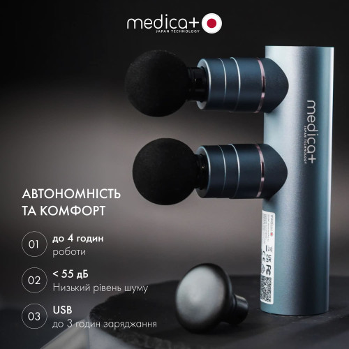 Перкусійний масажер MEDICA+ MassHand Pro 2Х + Насадка тепло/холод Перкусійний масажер MEDICA+ MassHand Pro 2Х + Насадка тепло/холод