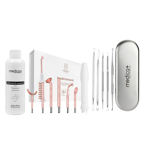 Портативний дарсонваль MEDICA+ DARSOLINE 7.0 + Суспензія Skin-Balancing