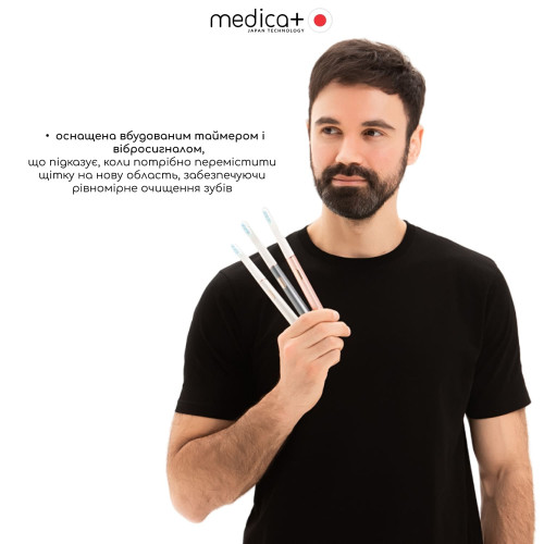 Відбілювальна звукова зубна щітка MEDICA+ Lux 10ХN Aluminum Portable Rose Gold + насадки + Відбілююча зубна паста Sonic-Carbon Відбілювальна звукова зубна щітка MEDICA+ Lux 10ХN Aluminum Portable Rose Gold + насадки + Відбілююча зубна паста Sonic-Carbon