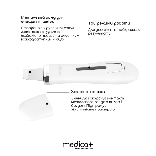 НАБІР: Скрабер Ультразвуковий для шкіри обличчя Medica+ Vibroskin 5.0 (Японія) + ІНСТРУМЕНТИ ДЛЯ ЧИЩЕННЯ ОБЛИЧЧЯ
