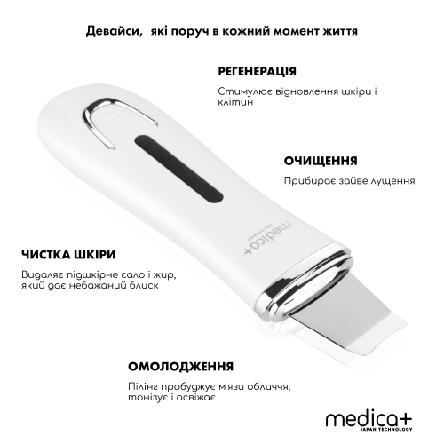 НАБІР: Скрабер Ультразвуковий для шкіри обличчя Medica+ Vibroskin 5.0 (Японія) + ІНСТРУМЕНТИ ДЛЯ ЧИЩЕННЯ ОБЛИЧЧЯ