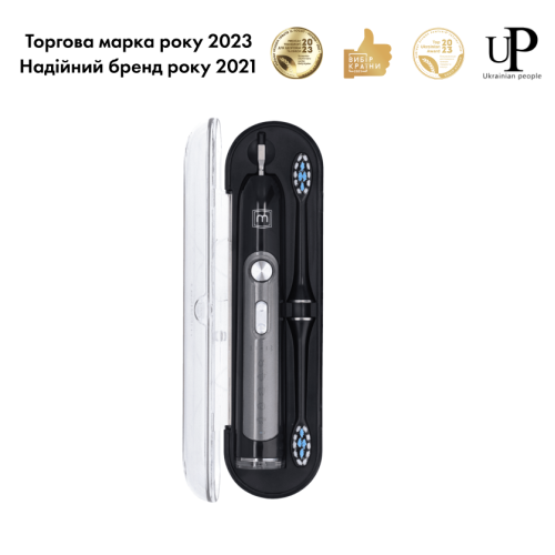 Ультразвукова зубна щітка MEDICA+ PROBRUSH 9.0 (ULTRASONIC) black + насадки (6 штук) (Японія)
